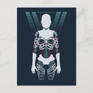 Westworld | Android Skeleton Over Logo Postcard