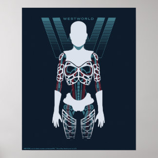 Westworld | Android Skeleton Over Logo Poster