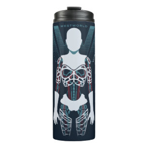 Westworld   Android Skeleton Over Logo Thermal Tumbler
