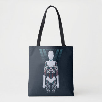 Westworld | Android Skeleton Over Logo Tote Bag