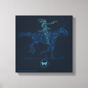 Westworld Dolores Riding Horse Circuit Graphic Canvas Print