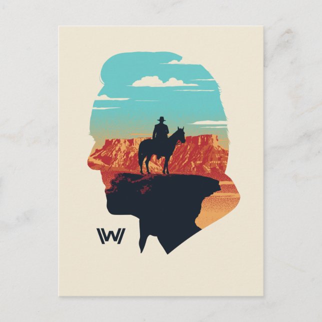 Westworld | Dr. Ford Silhouette Of Man in Black Postcard (Front)