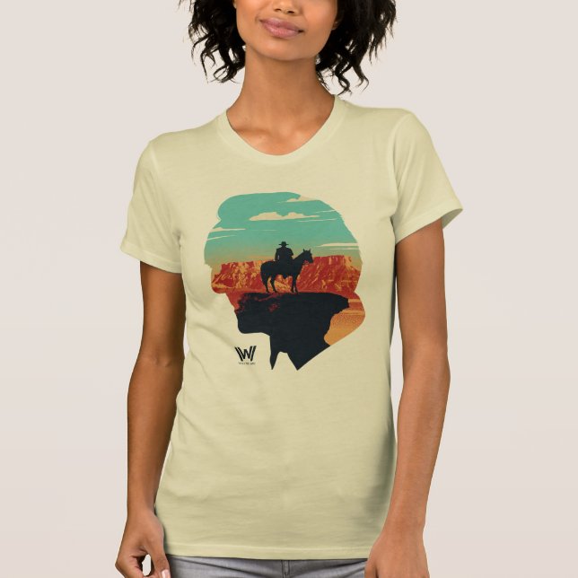 Westworld | Dr. Ford Silhouette Of Man in Black T-Shirt (Front)