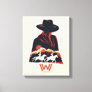 Westworld Man in Black Desert Silhouette Canvas Print
