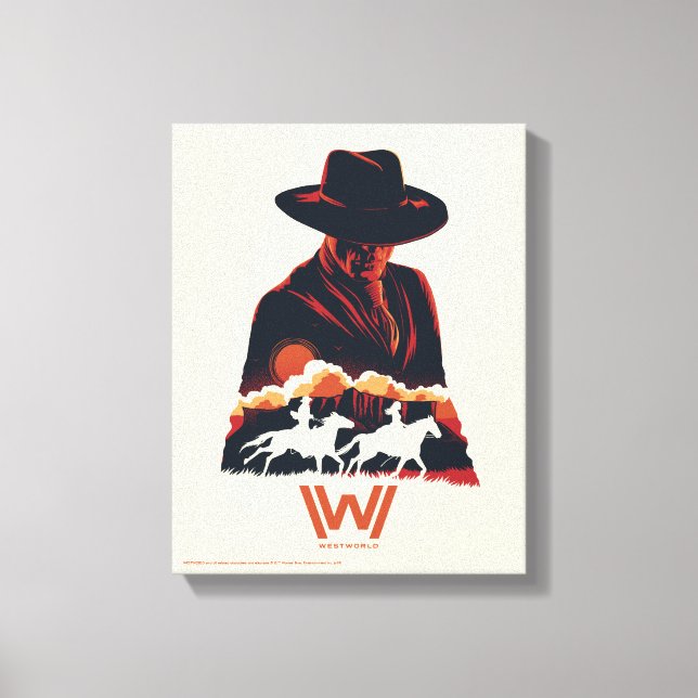 Westworld | Man in Black Desert Silhouette Canvas Print (Front)