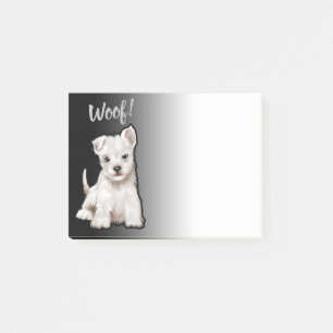 Westy puppy custom black fade Post-it note block