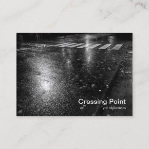 Wet Autumn Road at Night Business Card