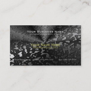 Wet Black Polished Metal Business Card