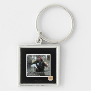 Wet cat and gun key ring