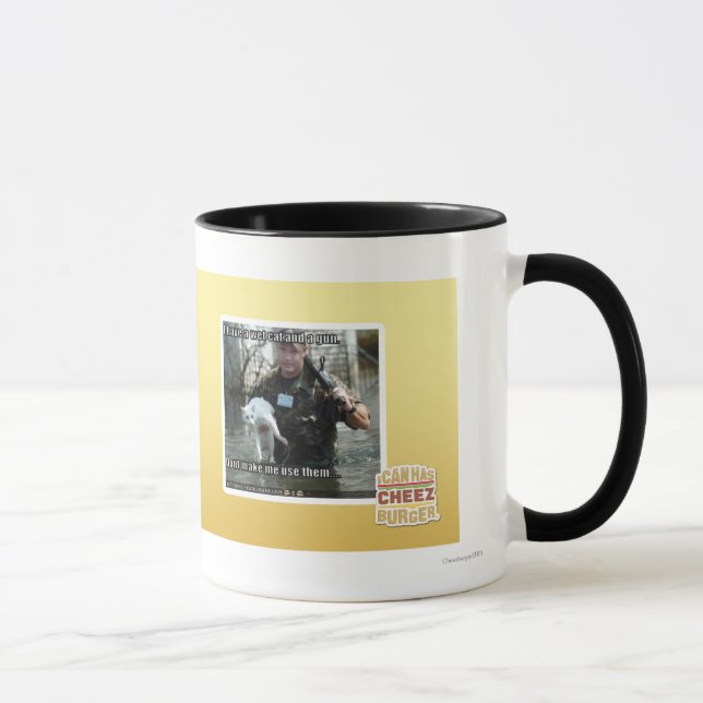 Wet cat and gun mug (Right)