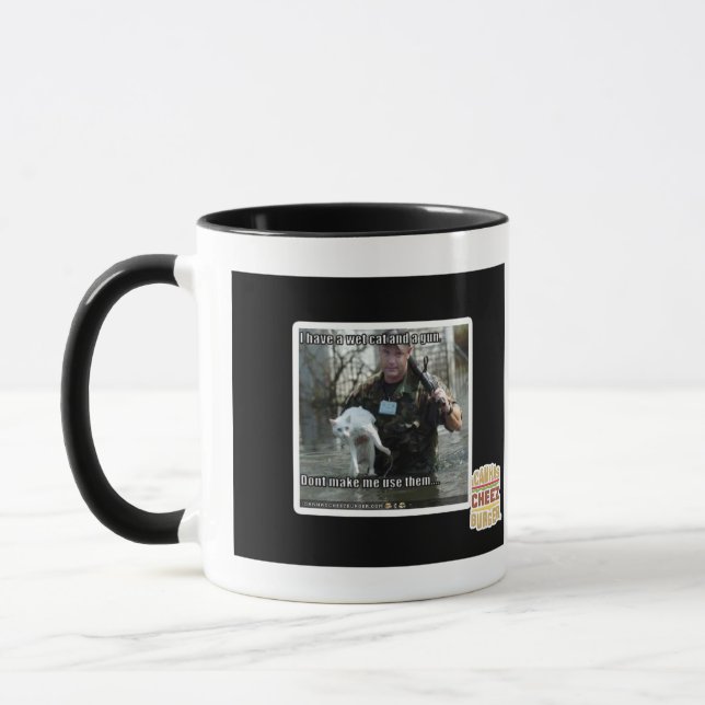 Wet cat and gun mug (Left)