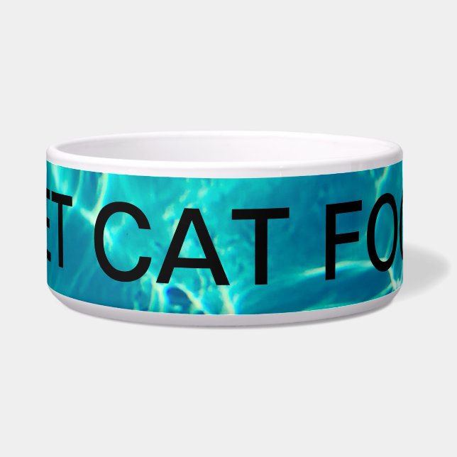 "WET CAT FOOD" Bold Text Bowl – Modern  (Front)