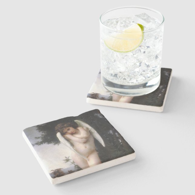 Wet Cupid  (L’Amour Mouillé) Stone Coaster (Side)