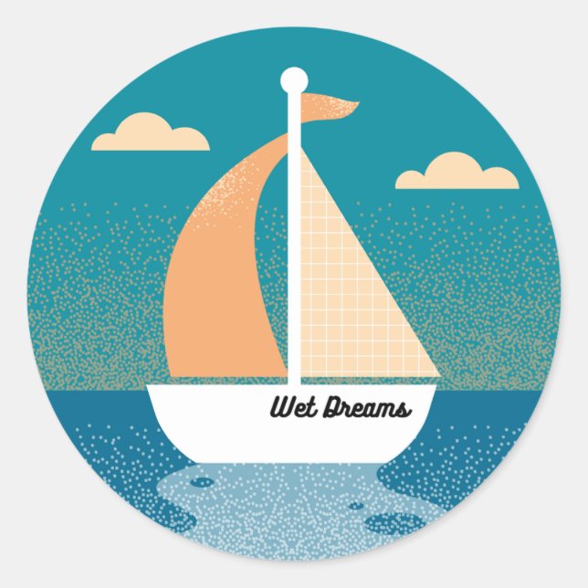 Wet Dreams Sailboat Sticker (Front)
