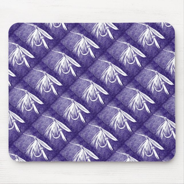 "Wet Fly Purple Tiled" Classic Trout Fly Mousepad (Front)