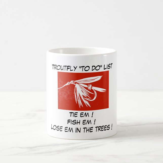 "Wet Fly Red - Trout Fly "To Do List" Mug (Center)