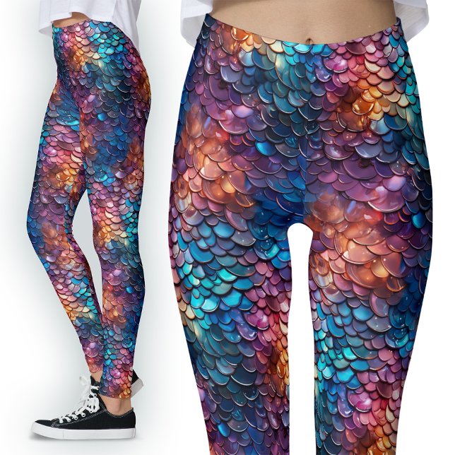 Wet Look Mermaid Fish Tail Fantasy Scales Costume Leggings (Creator Uploaded)