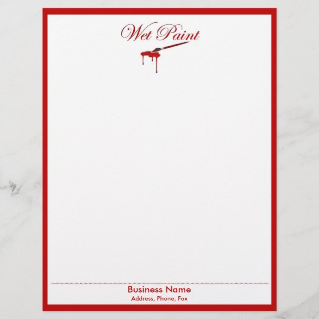 Wet Paint Letterhead (Front)