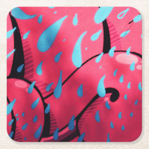 wet paint square paper coaster