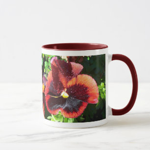 Wet Pansy Customisable Mug with quote