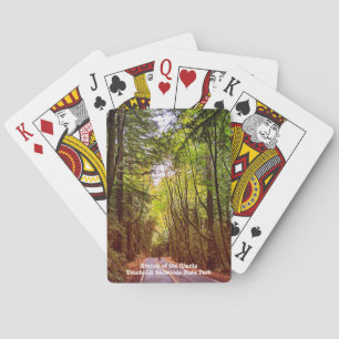 Wet Road Through Green Trees in Humboldt Autumn Playing Cards