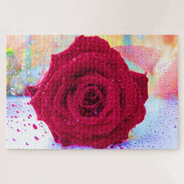 WET ROSE 20x30 INCH Jigsaw Puzzle (Horizontal)