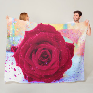 WET ROSE FLEECE BLANKET