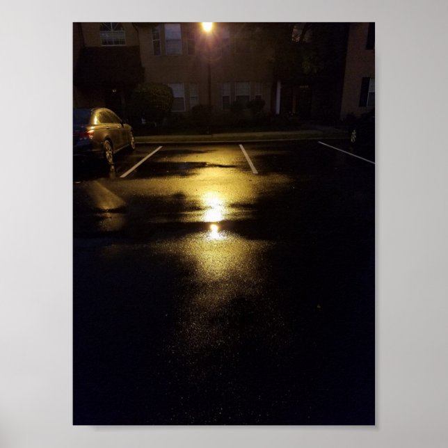 Wet Streets & Street Lights Poster (Front)