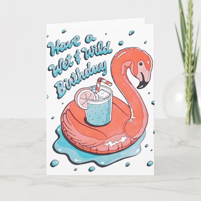 Wet & Wild Birthday Letterpress Card (Front)