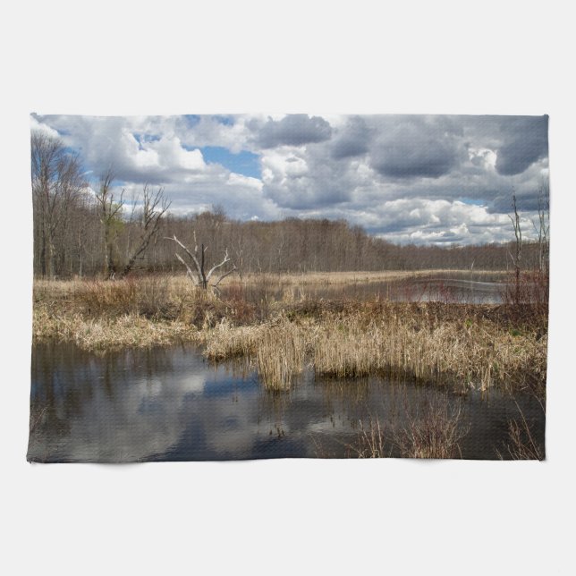 Wetland Cloudscape Tea Towel (Horizontal)
