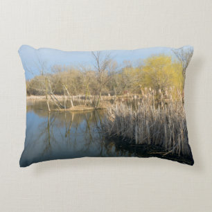 Wetlands Reeds and Trees in West Saint Paul Decorative Cushion