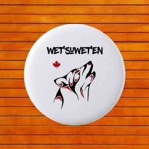 Wet'suwet'en Howling Wolf Haida Style Tattoo Colou 6 Cm Round Badge