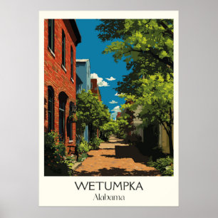 Wetumpka Alabama Historic Downtown Poster