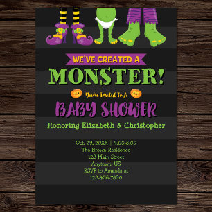 We've Created A Monster! Halloween Baby Shower Invitation