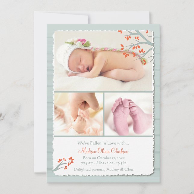 We've Fallen In Love Photo Birth Announcement (Front)