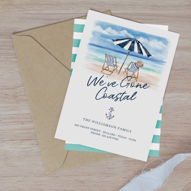 We've Gone Coastal Watercolour Beach Chairs Moving Announcement (Creator Uploaded)