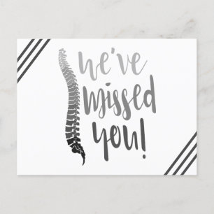 We've missed you chiropractic postcard