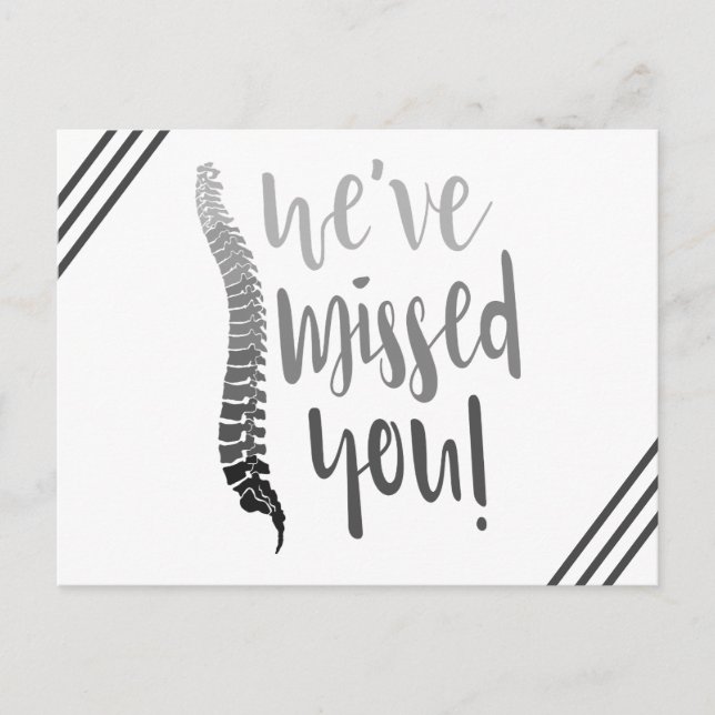 We've missed you | chiropractic postcard (Front)