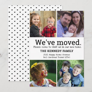 We've Moved 4 Photo Collage New House Moving Announcement