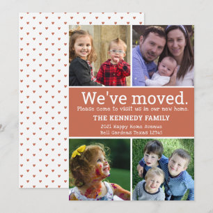 We've Moved 4 Photo Collage Terracotta Moving Announcement