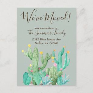 We've Moved Announcement Cactus Desert Cacti Postcard