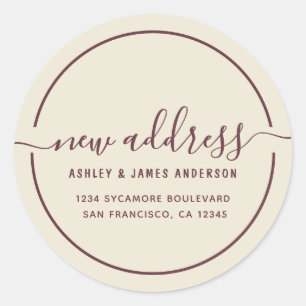 We've Moved Antique White New Address Classic Roun Classic Round Sticker