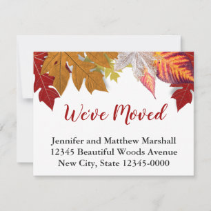 We've Moved Autumn Fall Leaves Moving Announcement