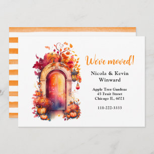 We've Moved Autumn Fall Pumpkins Door Announcement