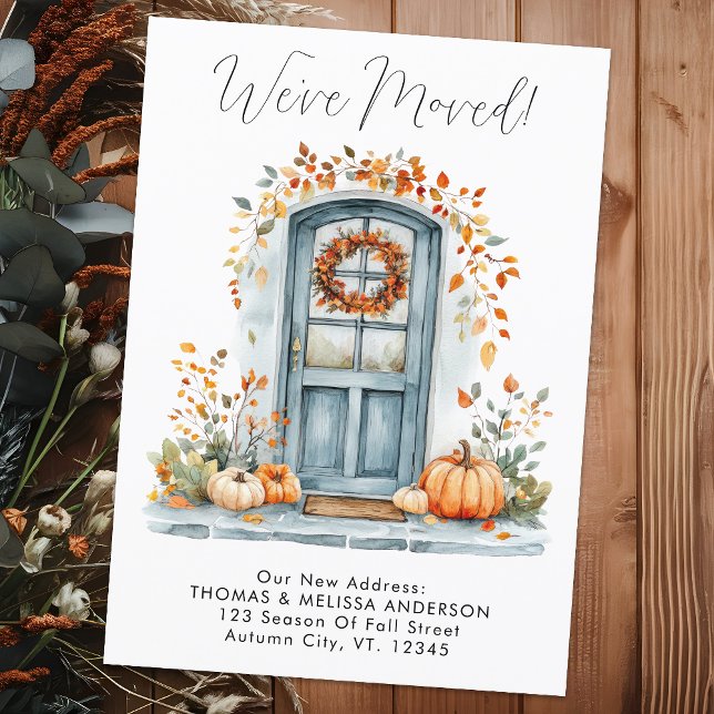 We've Moved Autumn Front Door New Address Moving Announcement (Creator Uploaded)
