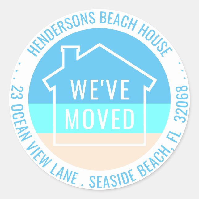 We've Moved Beach House Chic Return Address Labels (Front)