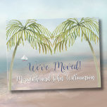 We've Moved Beach Palm Trees Budget Move  Announcement Postcard<br><div class="desc">We've Moved Watercolor Beach Palm Trees Budget Move Announcement Postcard  -- peaceful and gentle scene.  Any design questions just send a message and we'll be delighted to assist.
.</div>