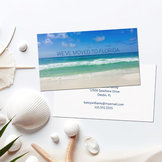 We've Moved Beach Photography Family Moving Business Card (Creator Uploaded)
