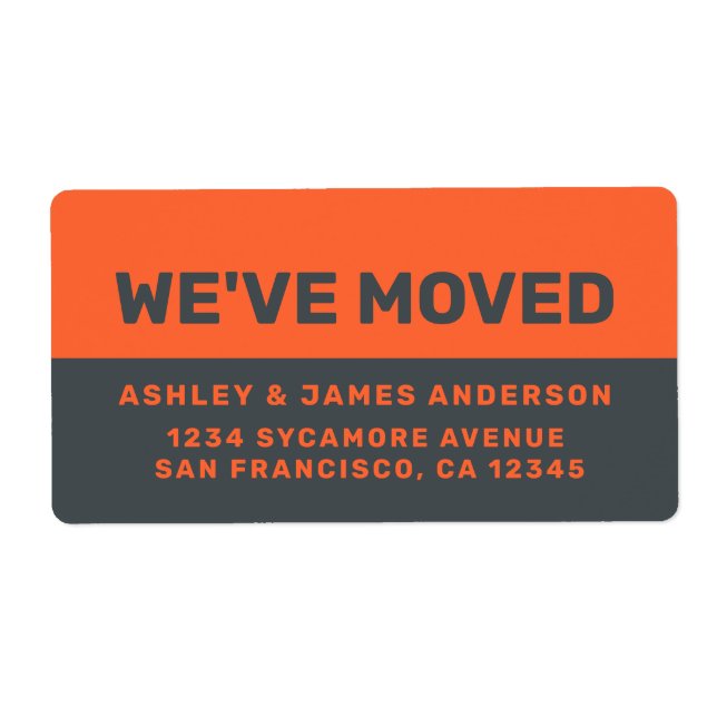 We've Moved Black Orange New Address (Front)