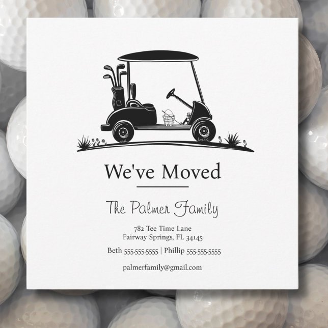 We've Moved Black Silhouette Golf Cart Announcement (Creator Uploaded)